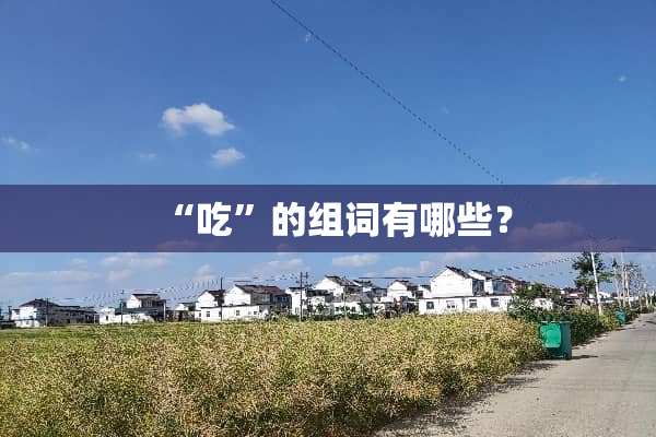 “吃”的组词有哪些？
