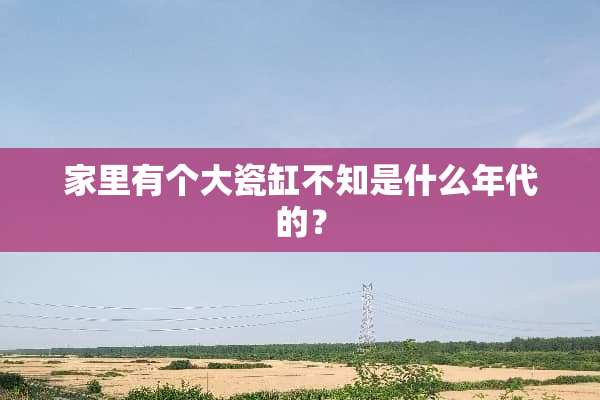 家里有个大瓷缸不知是什么年代的？