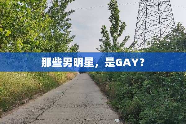 那些男明星，是GAY？