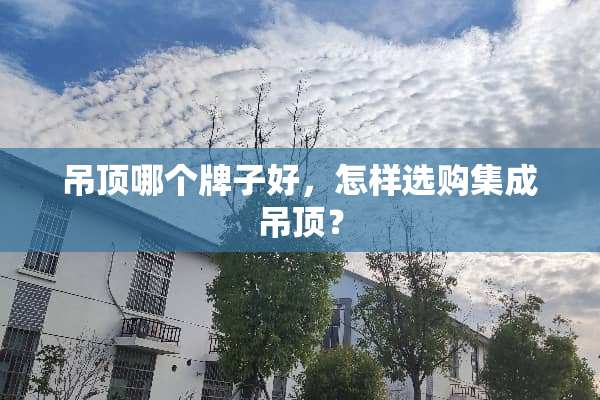吊顶哪个牌子好，怎样选购集成吊顶？