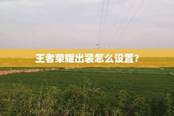 王者荣耀出装怎么设置？