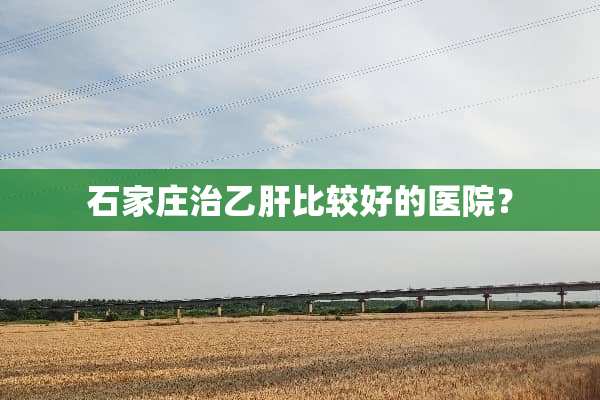 石家庄治乙肝比较好的医院？