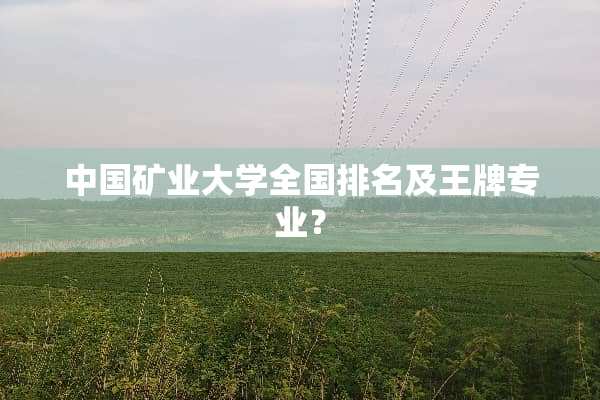 中国矿业大学全国排名及王牌专业？