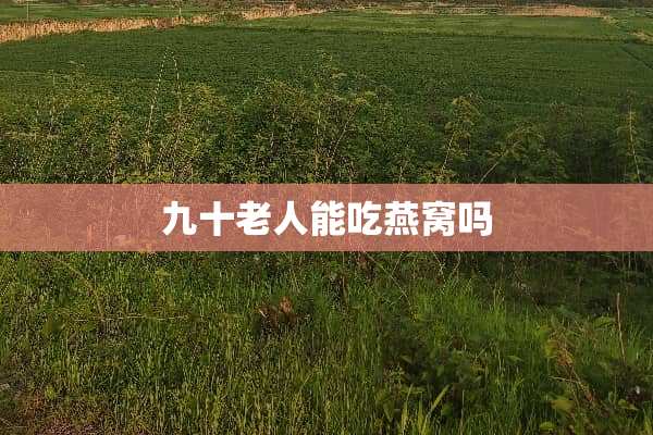 九十老人能吃燕窝吗