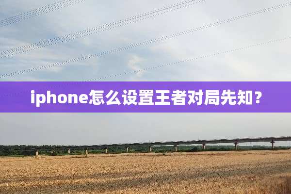 iphone怎么设置王者对局先知？