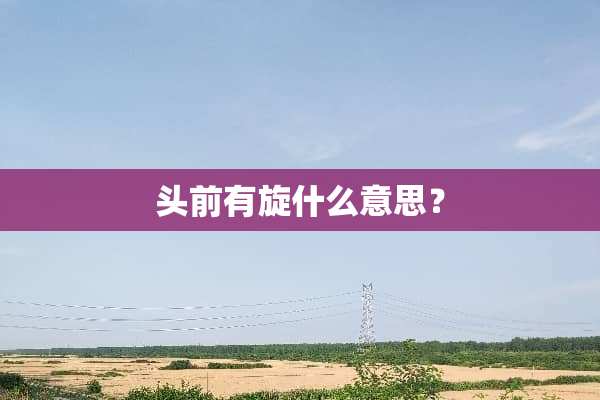 头前有旋什么意思？