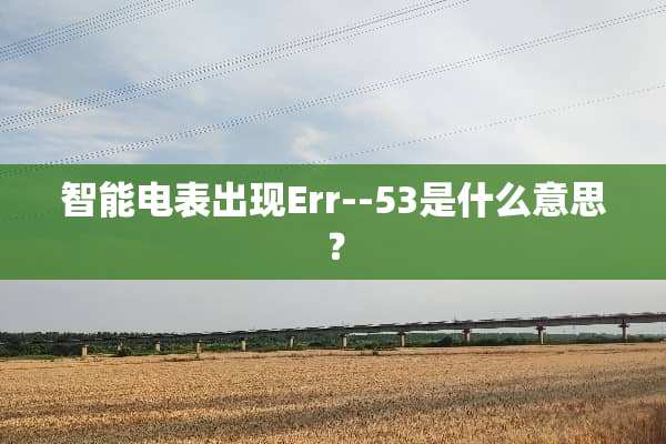 智能电表出现Err--53是什么意思？