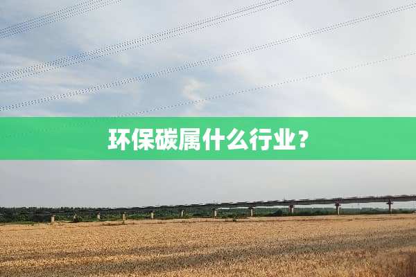 环保碳属什么行业？