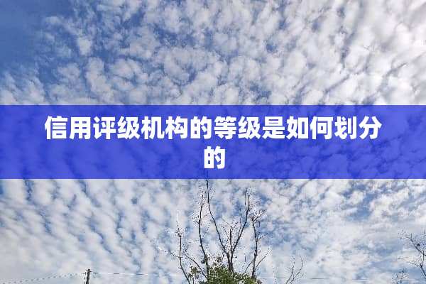信用评级机构的等级是如何划分的