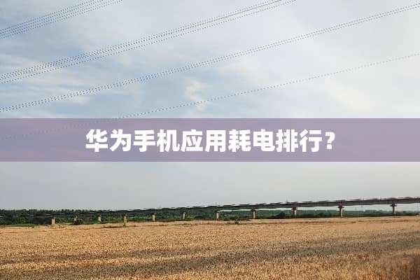 华为手机应用耗电排行？