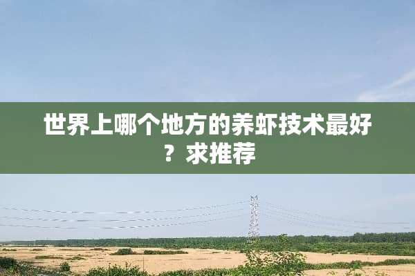 世界上哪个地方的养虾技术最好？求推荐