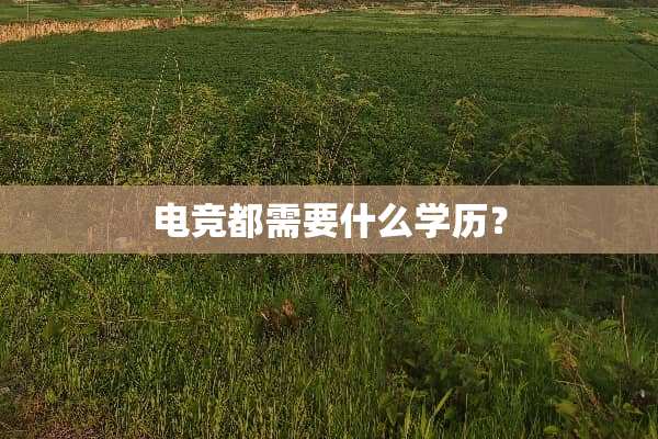 电竞都需要什么学历？