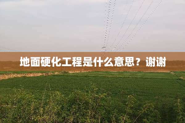 地面硬化工程是什么意思？谢谢