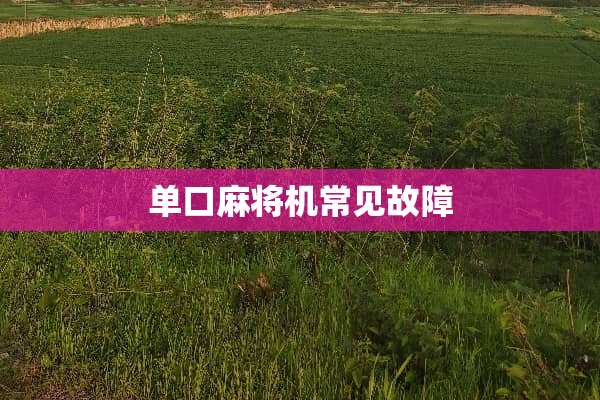 单口**机常见故障