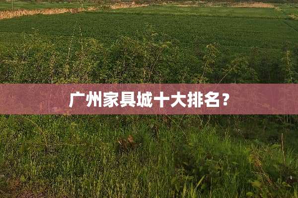 广州家具城十大排名？