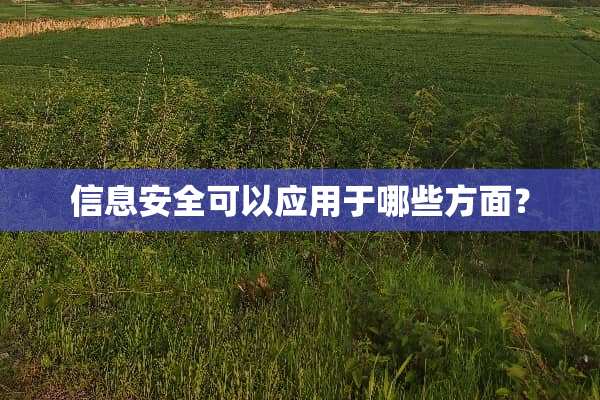 信息安全可以应用于哪些方面？