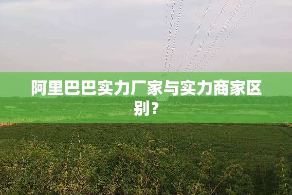 阿里巴巴实力厂家与实力商家区别？