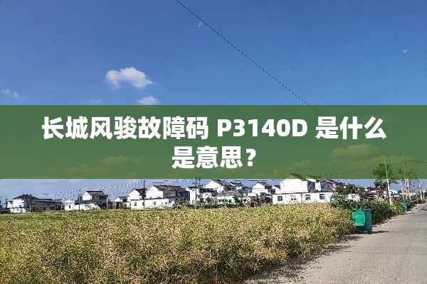 长城风骏故障码 P3140D 是什么是意思？