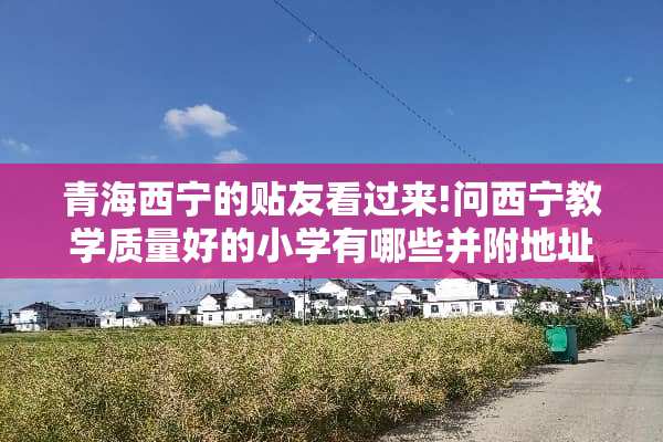 青海西宁的贴友看过来!问西宁教学质量好的小学有哪些并附地址？