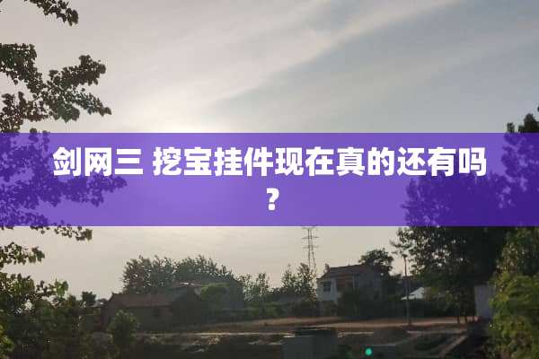 剑网三 挖宝挂件现在真的还有吗？