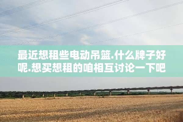 最近想租些电动吊篮.什么牌子好呢.想买想租的咱相互讨论一下吧？