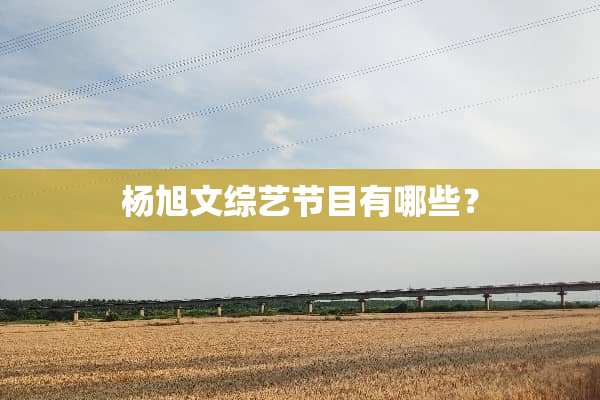 杨旭文综艺节目有哪些？
