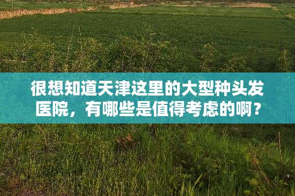 很想知道天津这里的大型种头发医院，有哪些是值得考虑的啊？