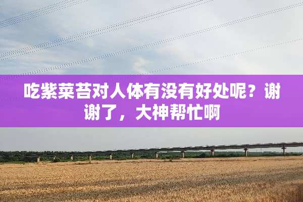吃紫菜苔对人体有没有好处呢？谢谢了，大神帮忙啊