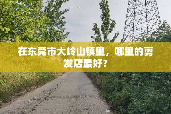 在东莞市大岭山镇里，哪里的剪发店最好？