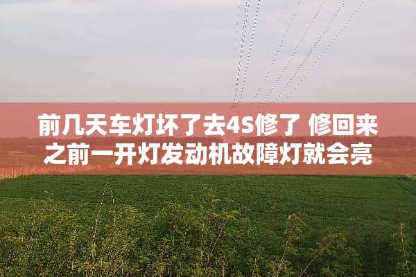 前几天车灯坏了去4S修了 修回来之前一开灯发动机故障灯就会亮 车子发