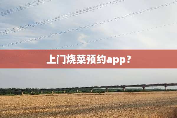 上门烧菜预约app？