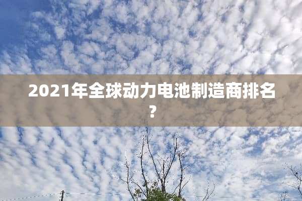 2021年全球动力电池制造商排名？