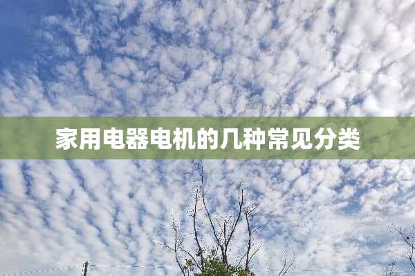 家用电器电机的几种常见分类
