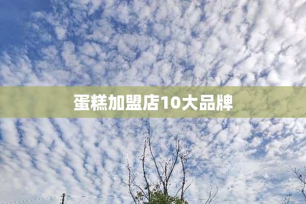 蛋糕加盟店10大品牌