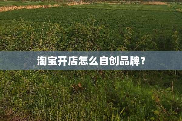 淘宝开店怎么自创品牌？