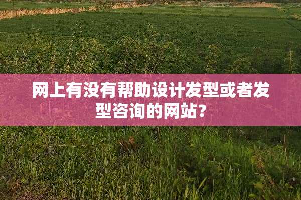 网上有没有帮助设计发型或者发型咨询的网站？