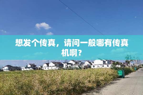 想发个传真，请问一般哪有传真机啊？