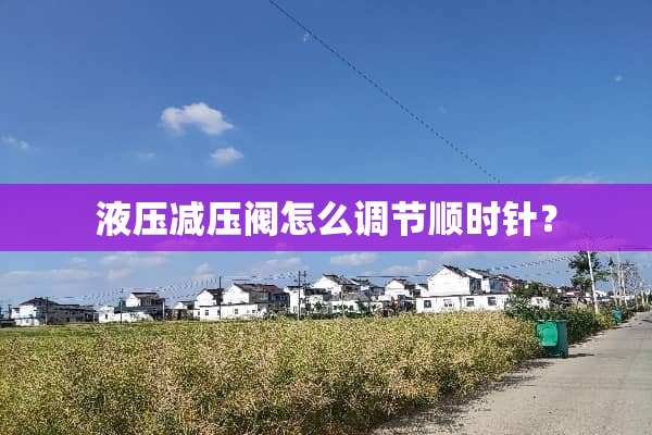 液压减压阀怎么调节顺时针？