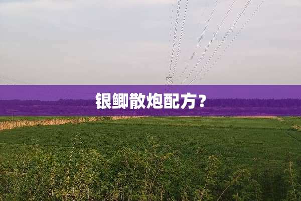 银鲫散*配方？
