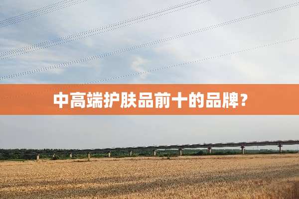 中高端护肤品前十的品牌？