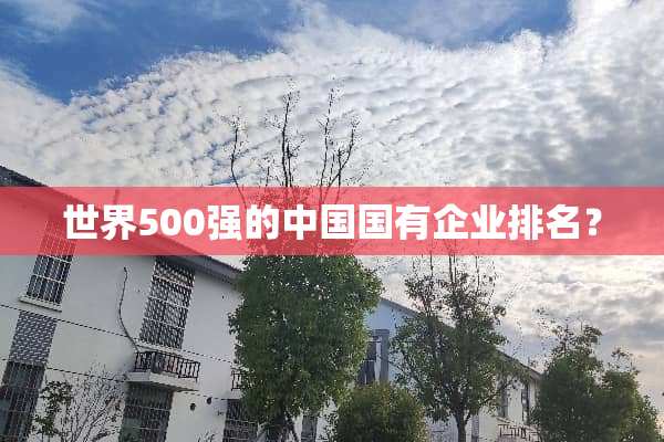 世界500强的中国国有企业排名？