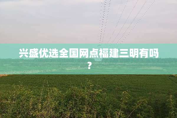 兴盛优选全国网点福建三明有吗？