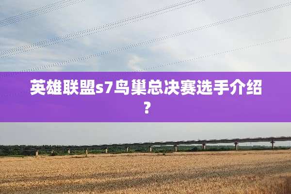英雄联盟s7**总决赛选手介绍？