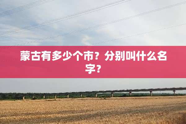 蒙古有多少个市？分别叫什么名字？