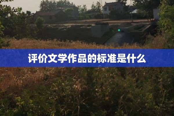 评价文学作品的标准是什么
