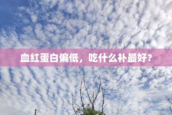 血红蛋白偏低，吃什么补最好？