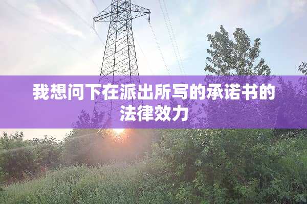 我想问下在派出所写的承诺书的法律效力