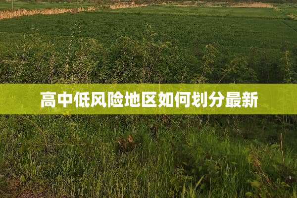 高中低风险地区如何划分最新