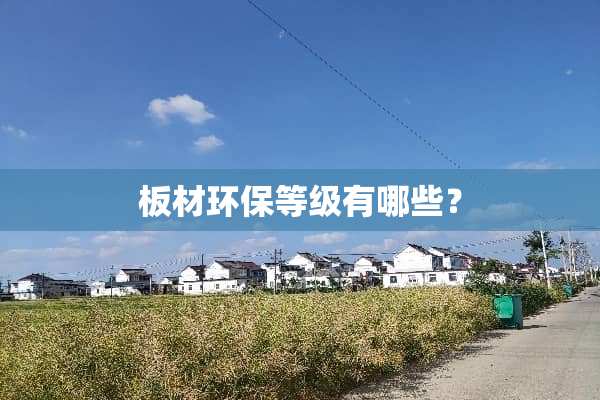 板材环保等级有哪些？