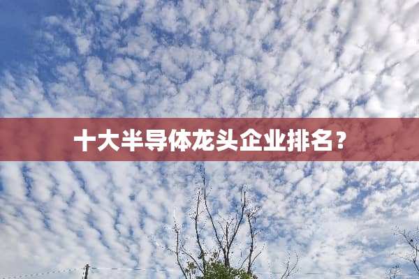 十大半导体龙头企业排名？